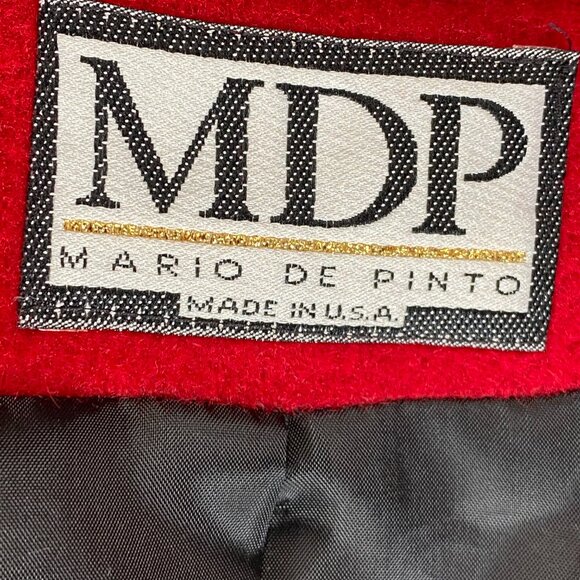 Mario De Pinto Wool Blend Coat Full Zip Women's Medium Red NWT USA - Picture 6 of 15